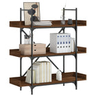 Boekenkast 100x33x108,5 cm bewerkt hout bruineiken