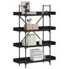 Boekenkast 100x33x145,5 cm bewerkt hout zwart