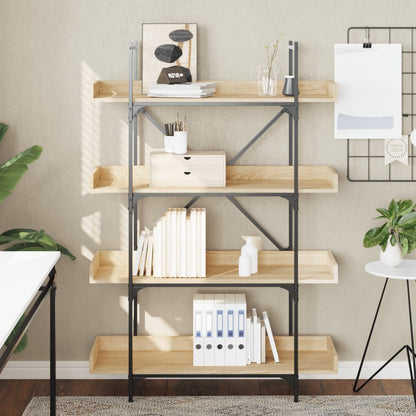 Boekenkast 4-Laags 100X33X145,5 Cm Bewerkt Hout Sonoma Eiken