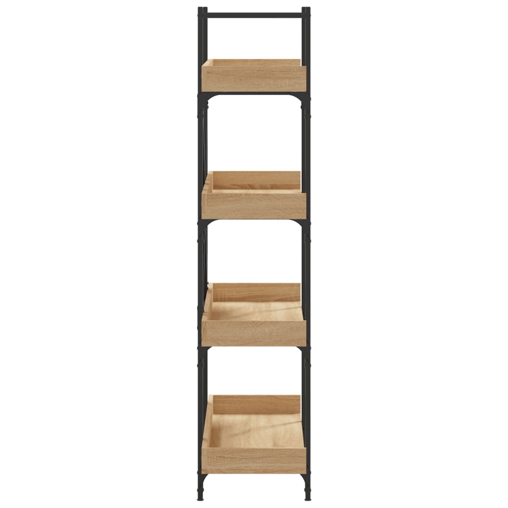 Boekenkast 4-Laags 100X33X145,5 Cm Bewerkt Hout Sonoma Eiken