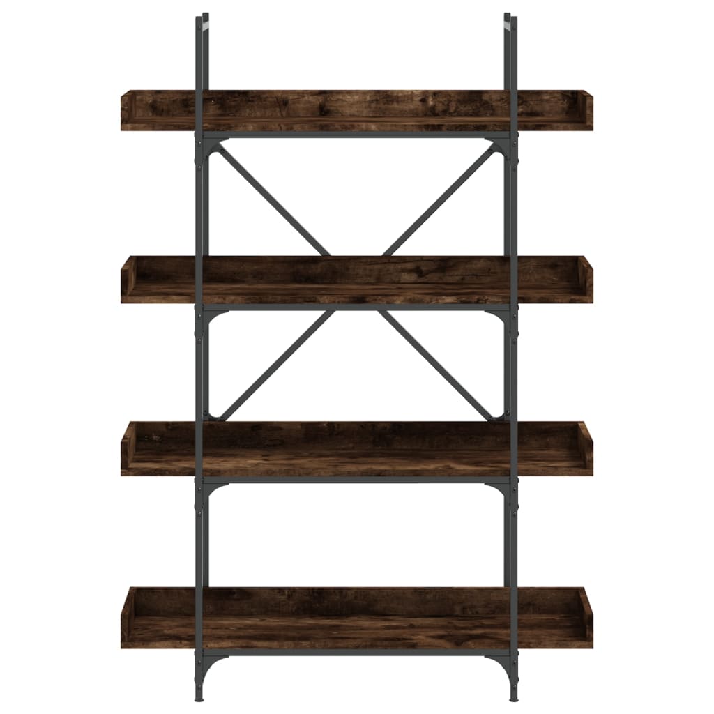 Boekenkast 4-Laags 100X33X145,5 Cm Bewerkt Hout Gerookt Eiken