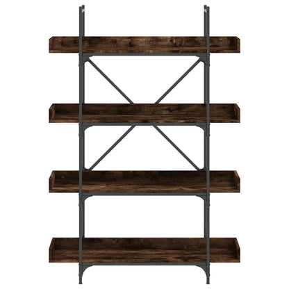 Boekenkast 4-Laags 100X33X145,5 Cm Bewerkt Hout Gerookt Eiken
