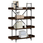 Boekenkast 100x33x145,5 cm bewerkt hout gerookt eiken