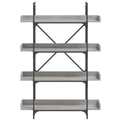 Boekenkast 4-Laags 100X33X145,5 Cm Bewerkt Hout Grijs Sonoma
