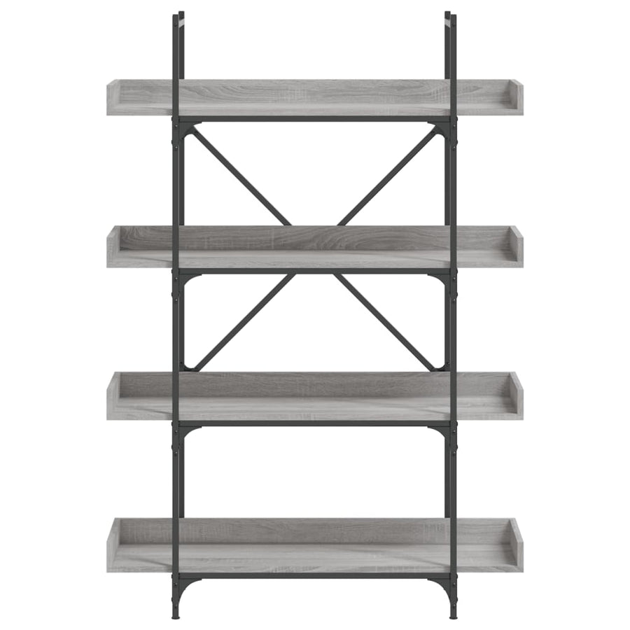 Boekenkast 4-Laags 100X33X145,5 Cm Bewerkt Hout Grijs Sonoma