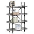 Boekenkast 4-laags 100x33x145,5 cm bewerkt hout grijs sonoma