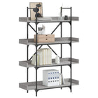 Boekenkast 100x33x145,5 cm bewerkt hout grijs sonoma