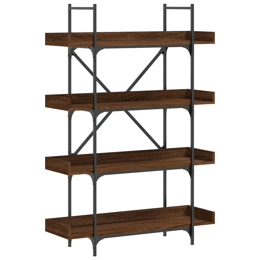 Boekenkast 4-Laags 100X33X145,5 Cm Bewerkt Hout Bruineikenkleur