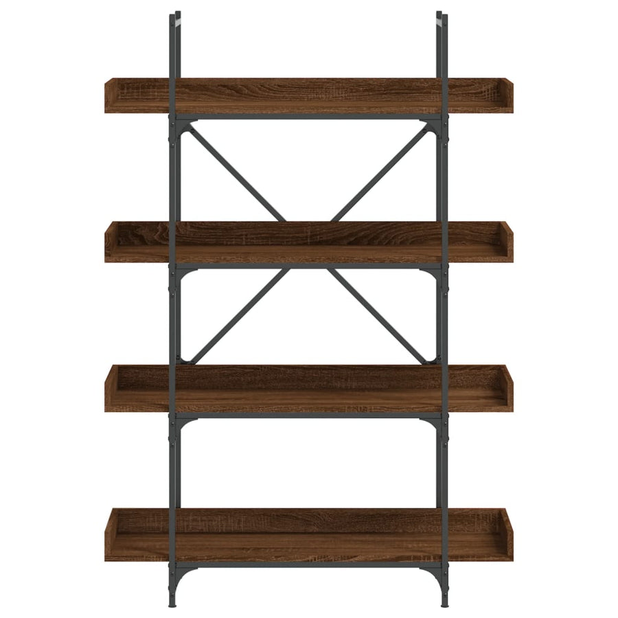 Boekenkast 4-Laags 100X33X145,5 Cm Bewerkt Hout Bruineikenkleur