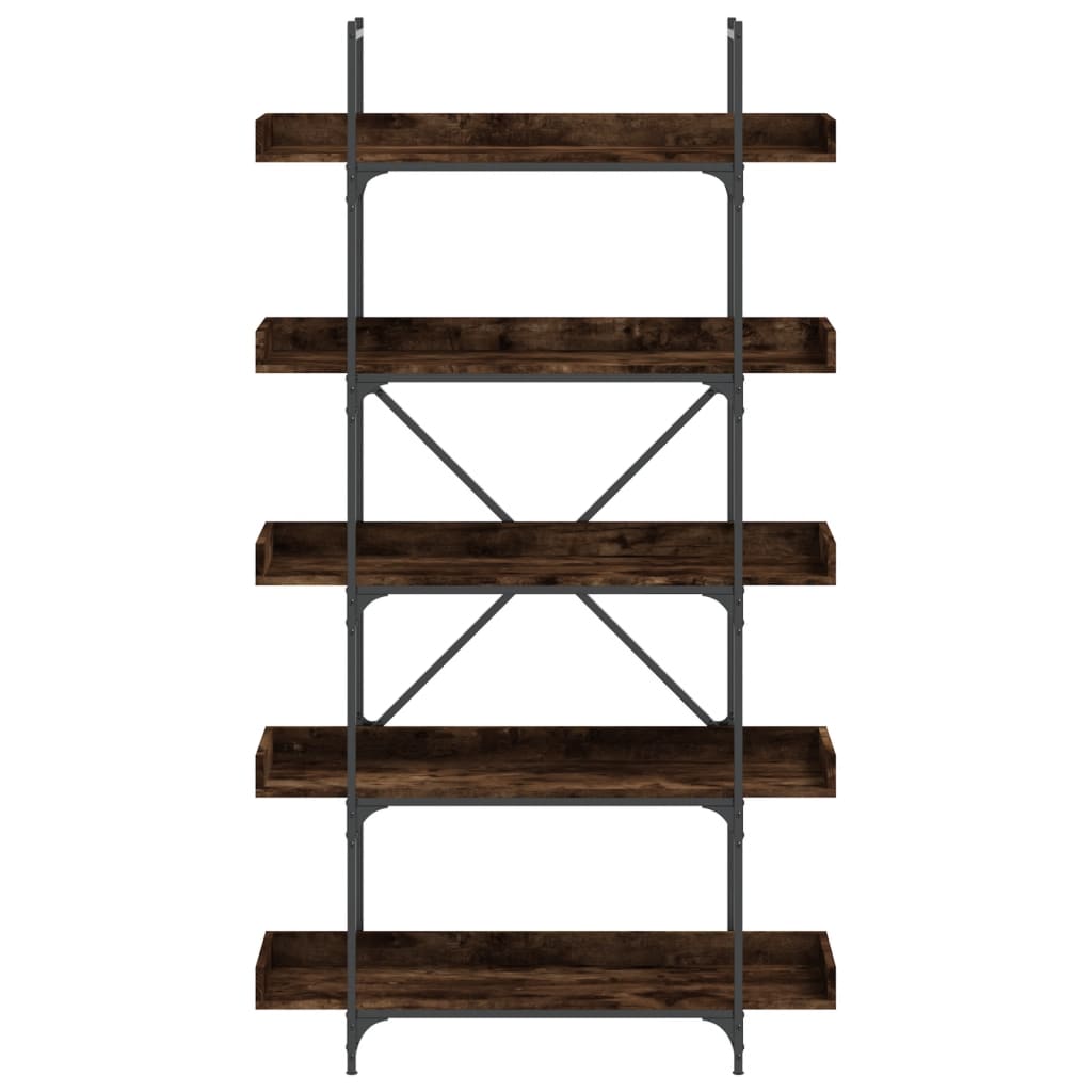 Boekenkast 5-laags 100x33x180,5 cm bewerkt hout gerookt eiken