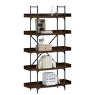 Boekenkast 100x33x180.5 cm bewerkt hout gerookt eiken