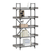 Boekenkast 100x33x180,5 cm bewerkt hout grijs sonoma