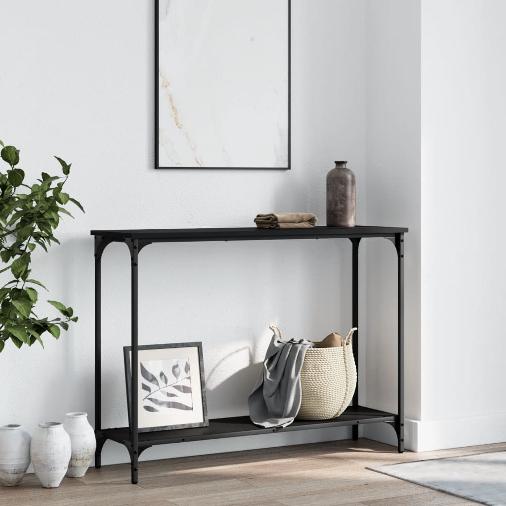 Wandtafel 0X30,5X75 Cm Bewerkt Hout 101 x 30.5 x 75 cm Zwart