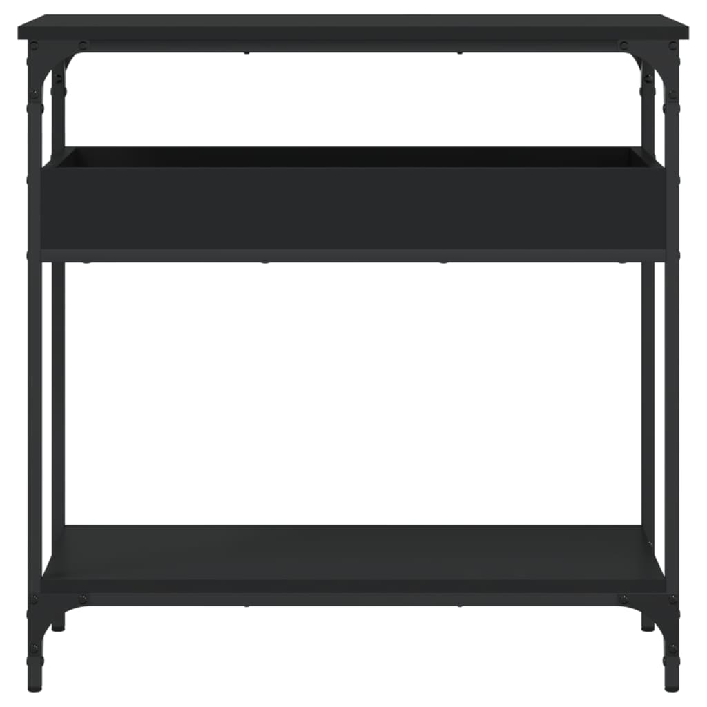 Wandtafel Met Schap 75X29X Bewerkt Hout Zwart