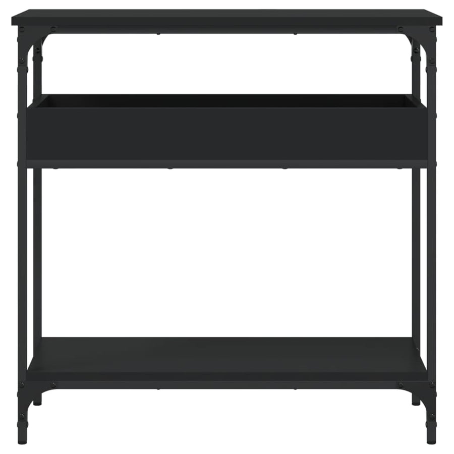 Wandtafel Met Schap 75X29X Bewerkt Hout Zwart