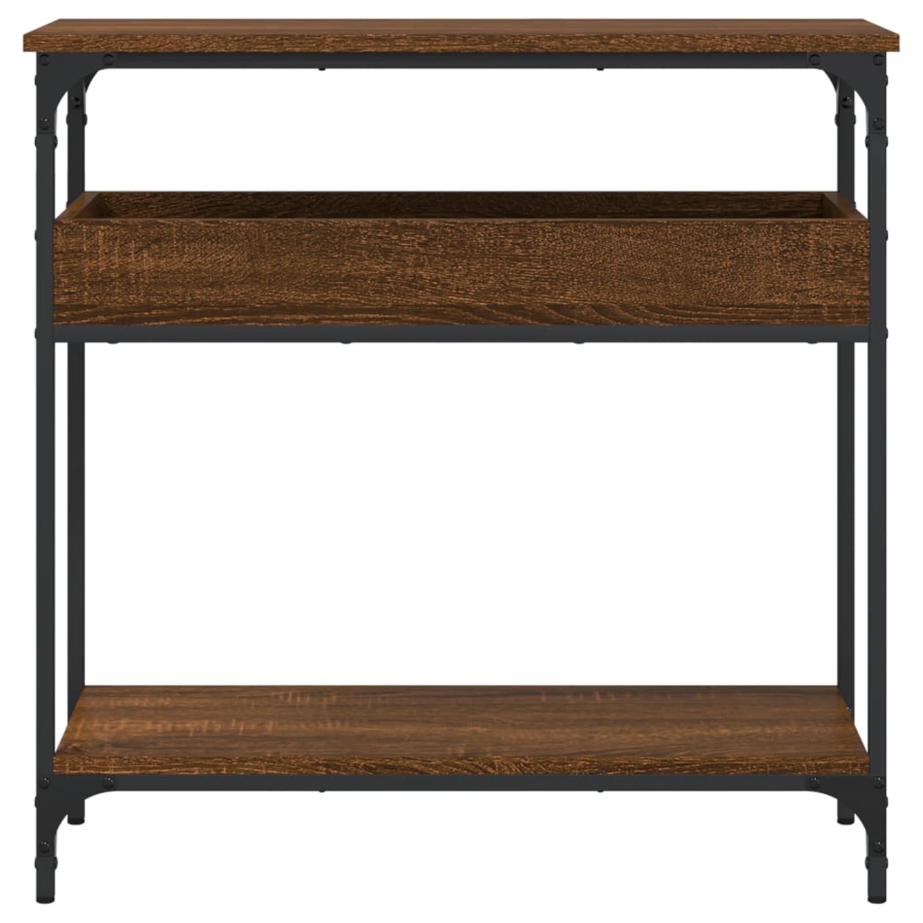 Wandtafel Met Schap 75X29X75 Cm Bewerkt Hout Bruineikenkleurig