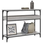 Console table with shelf 100x29x75 cm engineered wood grey sonoma