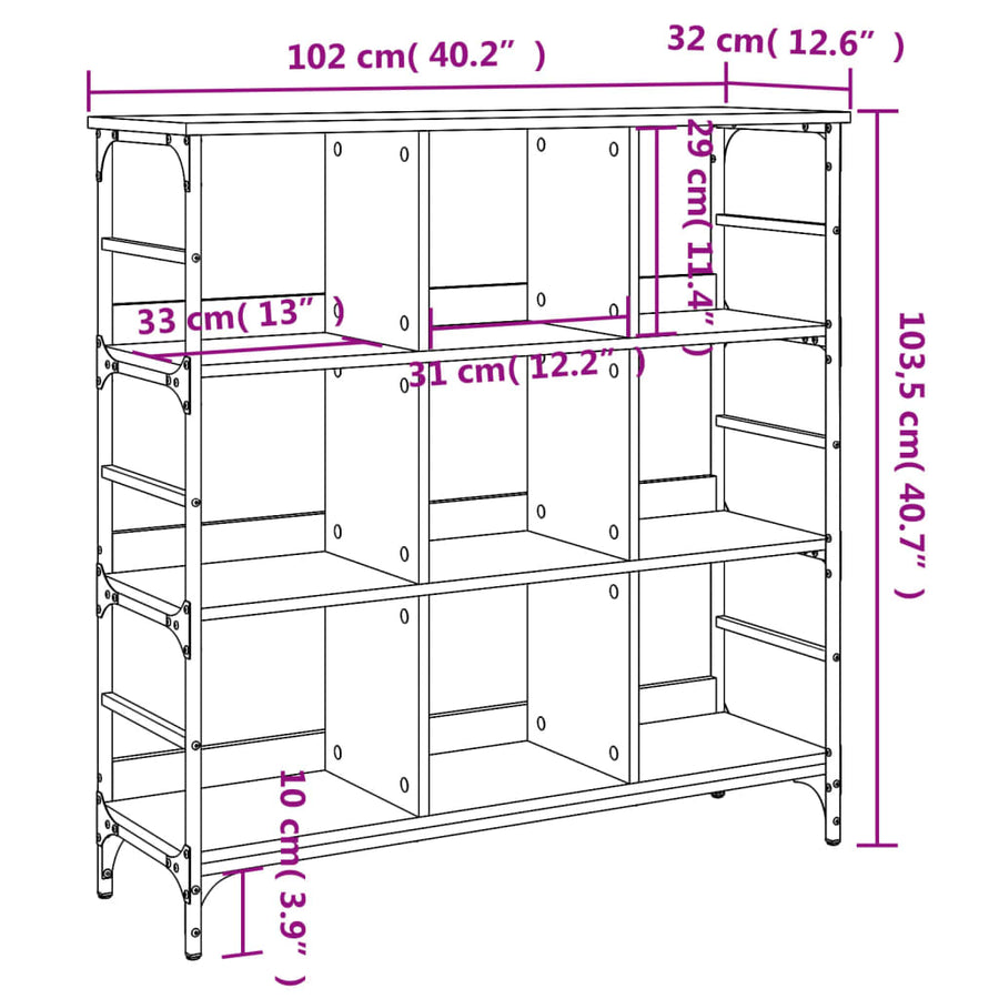 Dressoir 102X32X103,5 Cm Bewerkt Hout 103.5 cm
