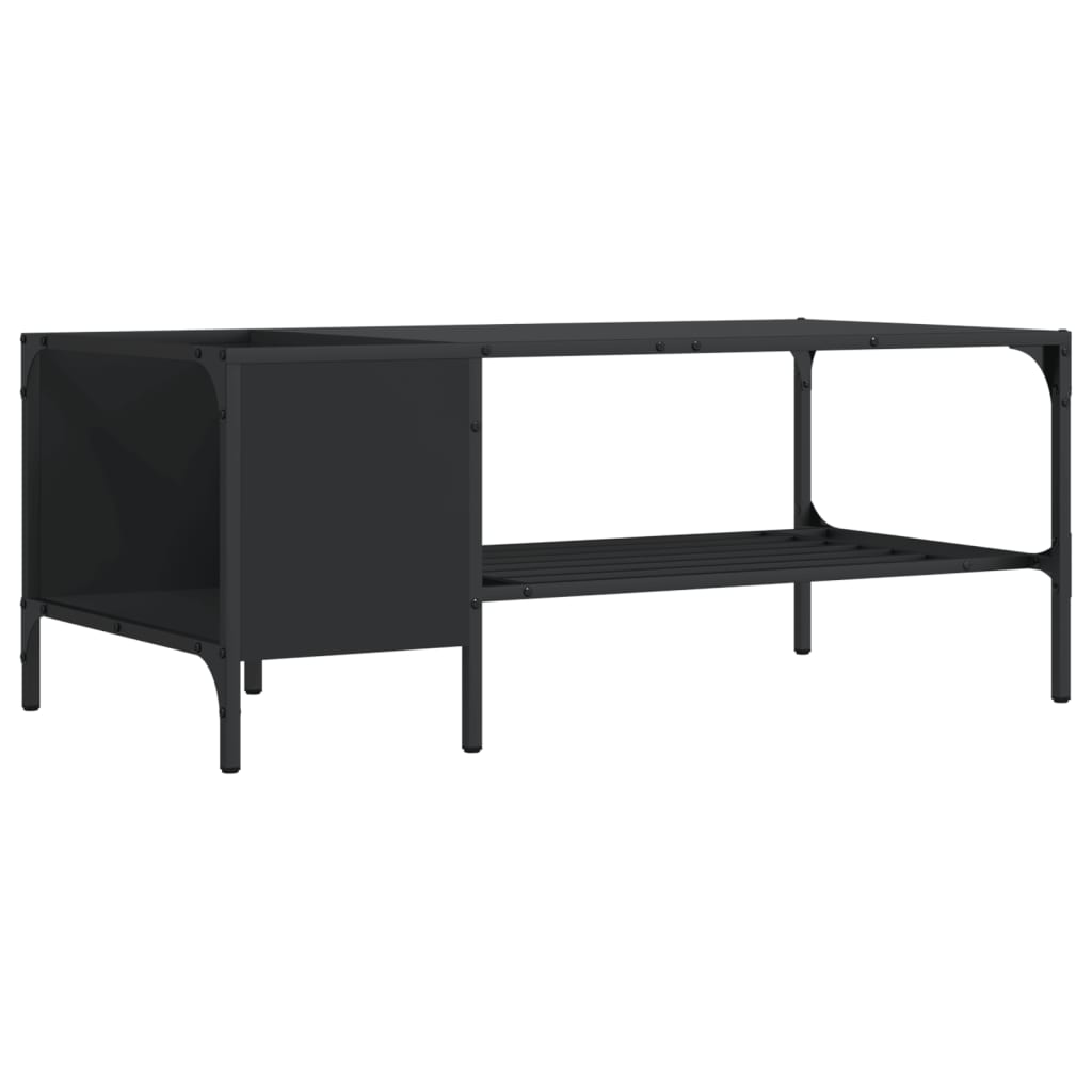 Salontafel Met Rek 00X5X40 Cm Bewerkt Hout Zwart