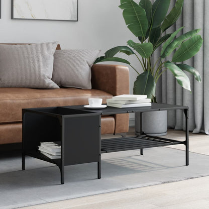 Salontafel Met Rek 00X5X40 Cm Bewerkt Hout Zwart