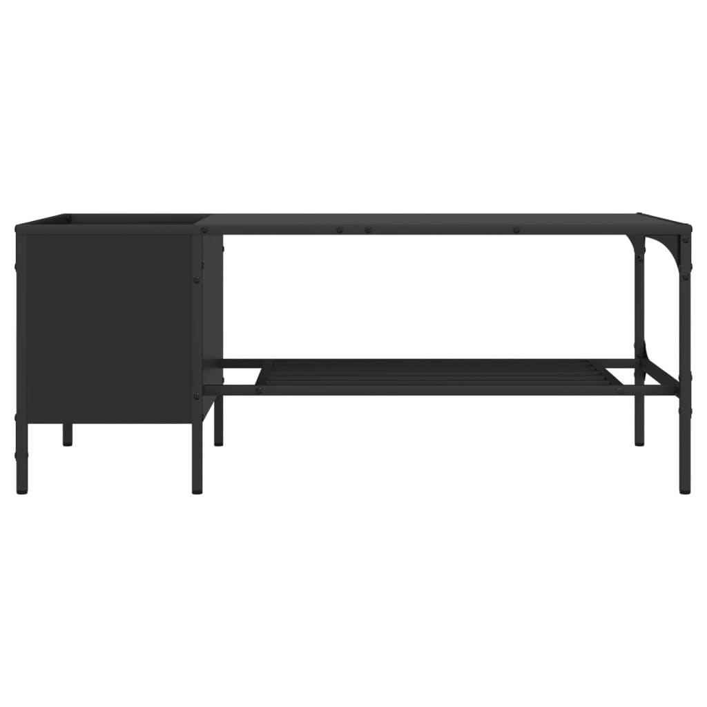 Salontafel Met Rek 00X5X40 Cm Bewerkt Hout Zwart