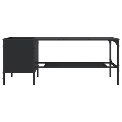 Salontafel Met Rek 00X5X40 Cm Bewerkt Hout Zwart