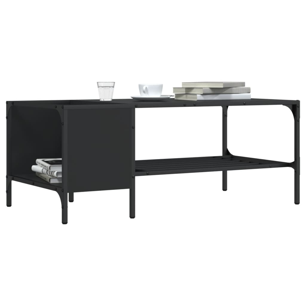 Salontafel Met Rek 00X5X40 Cm Bewerkt Hout Zwart