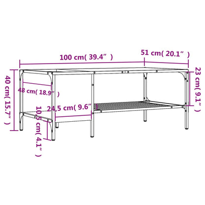 Salontafel Met Rek 00X5X40 Cm Bewerkt Hout Kleur Gerookt eiken