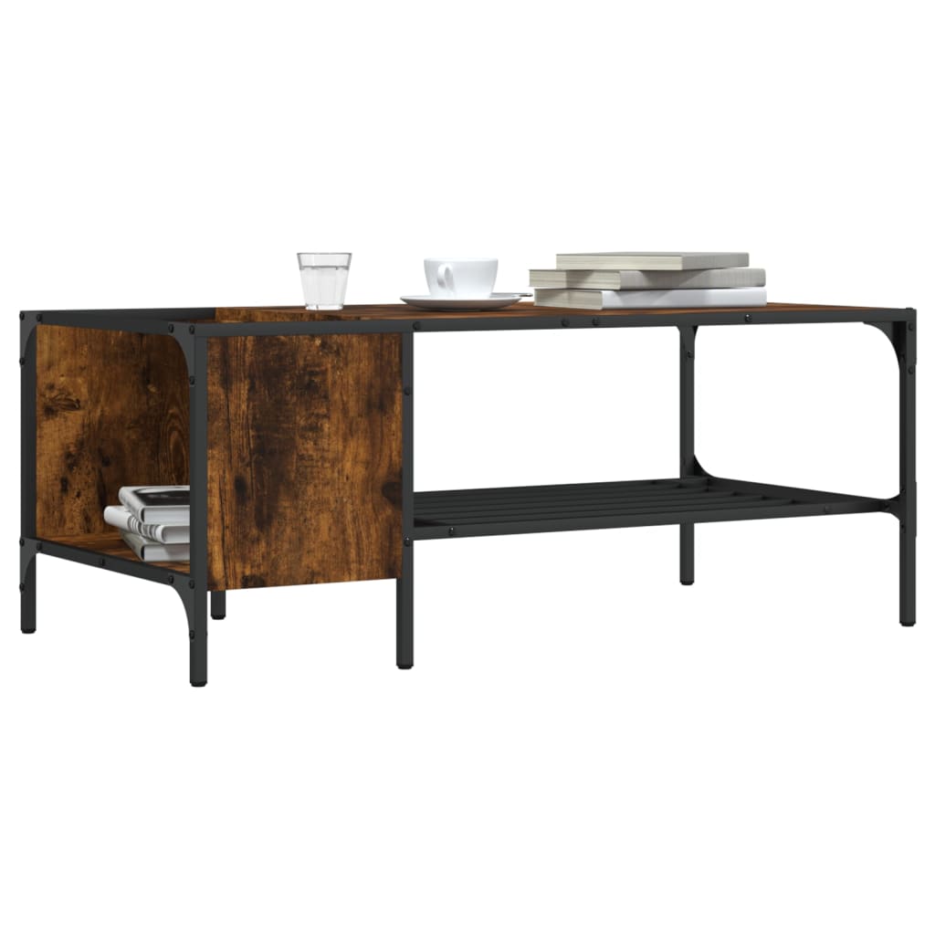 Salontafel Met Rek 00X5X40 Cm Bewerkt Hout Kleur Gerookt eiken