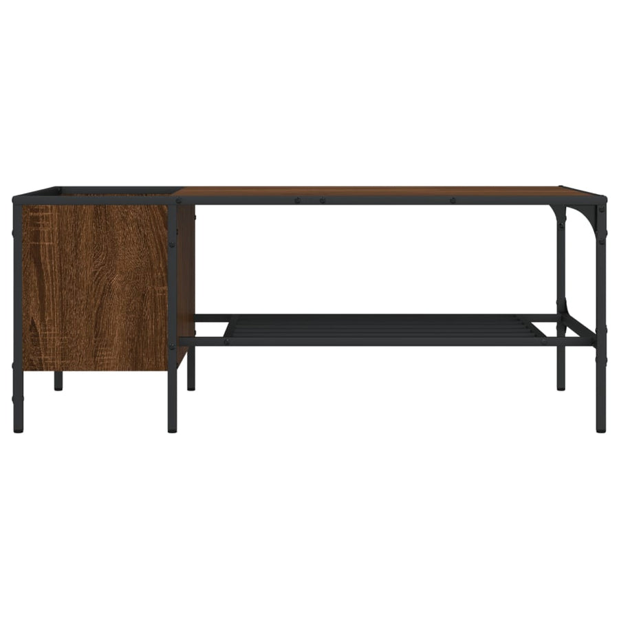 Salontafel Met Rek 100X51X40 Cm Bewerkt Hout bruin eikenkleur