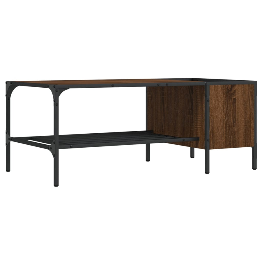 Salontafel Met Rek 100X51X40 Cm Bewerkt Hout bruin eikenkleur