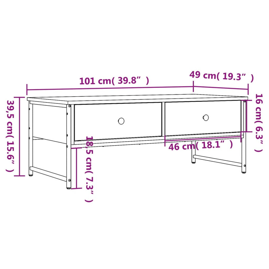 Salontafel 0X49X39,5 Cm Bewerkt Hout Zwart