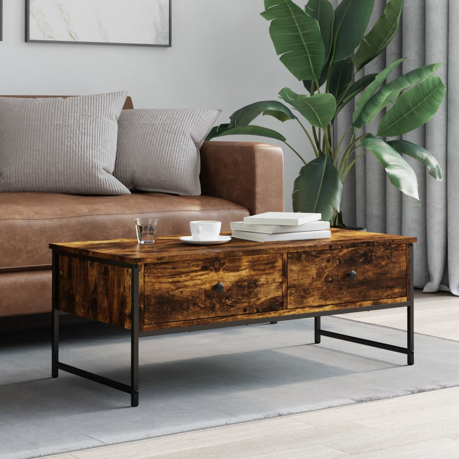 Salontafel 0X49X39,5 Cm Bewerkt Hout Kleurig Gerookt eiken