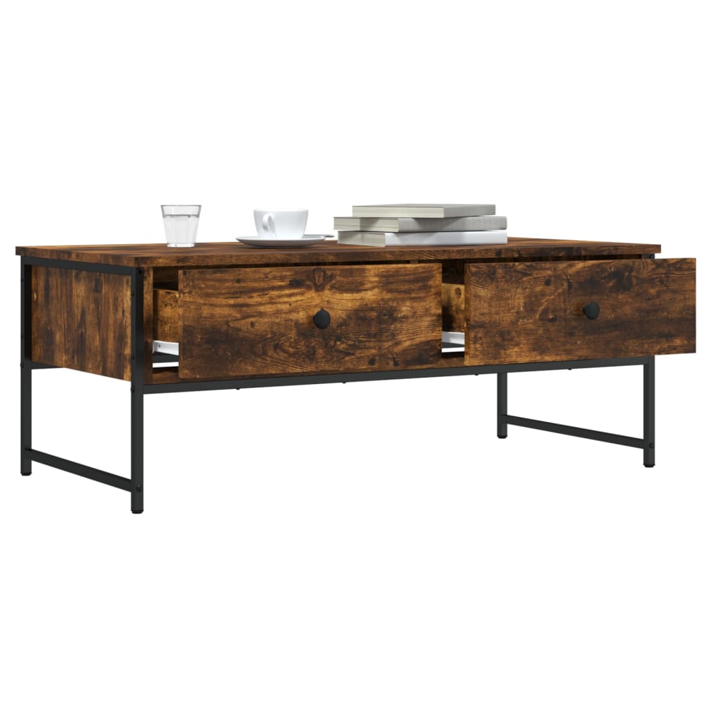 Salontafel 0X49X39,5 Cm Bewerkt Hout Kleurig Gerookt eiken
