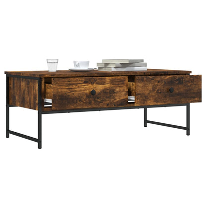 Salontafel 0X49X39,5 Cm Bewerkt Hout Kleurig Gerookt eiken