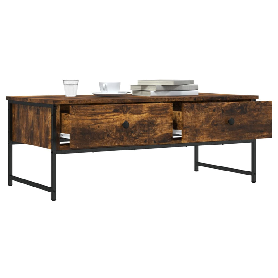 Salontafel 0X49X39,5 Cm Bewerkt Hout Kleurig Gerookt eiken