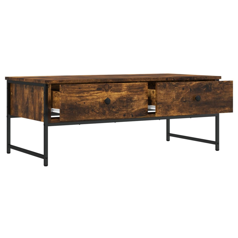 Salontafel 0X49X39,5 Cm Bewerkt Hout Kleurig Gerookt eiken