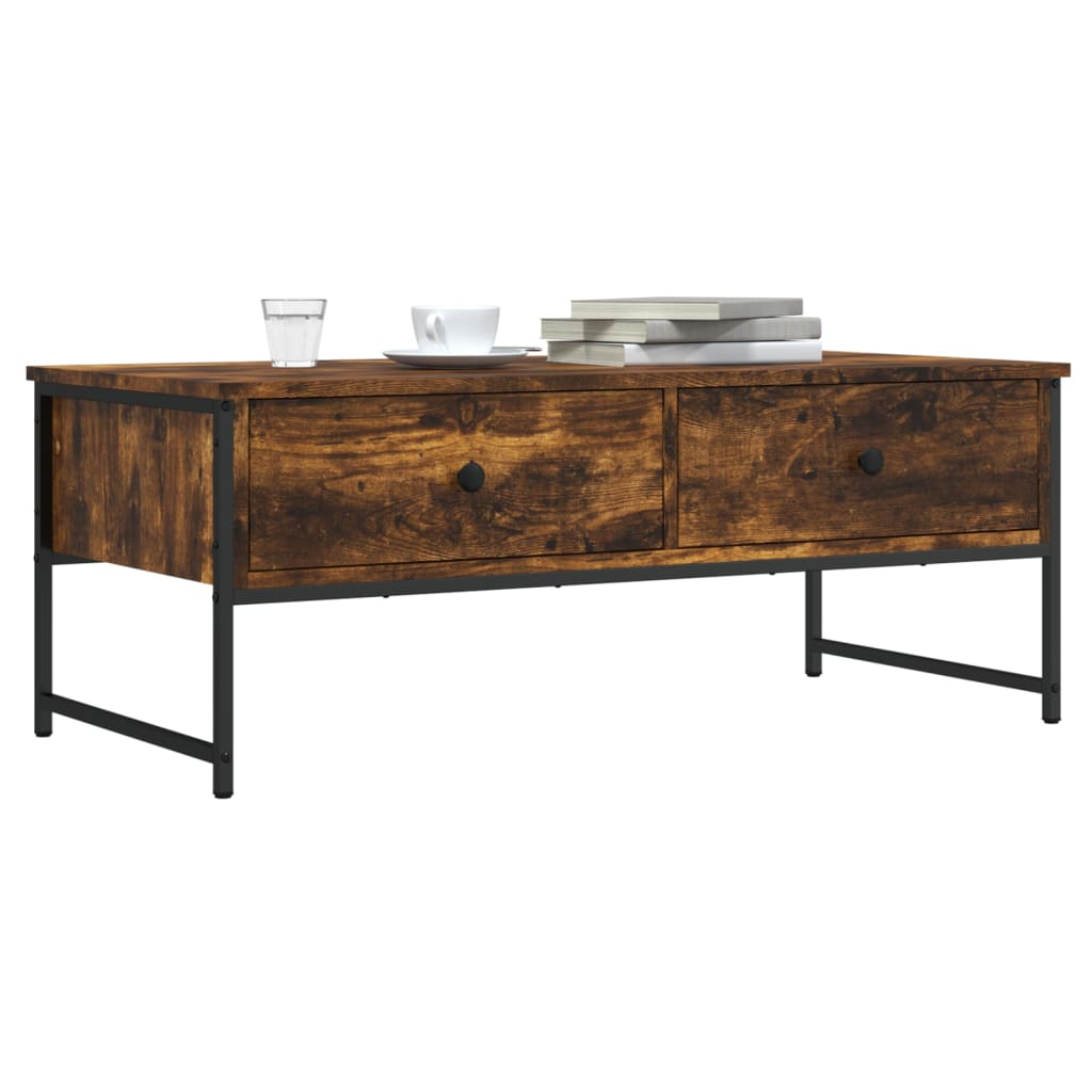Salontafel 0X49X39,5 Cm Bewerkt Hout Kleurig Gerookt eiken