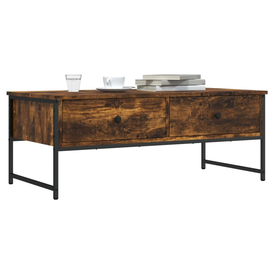 Salontafel 0X49X39,5 Cm Bewerkt Hout Kleurig Gerookt eiken