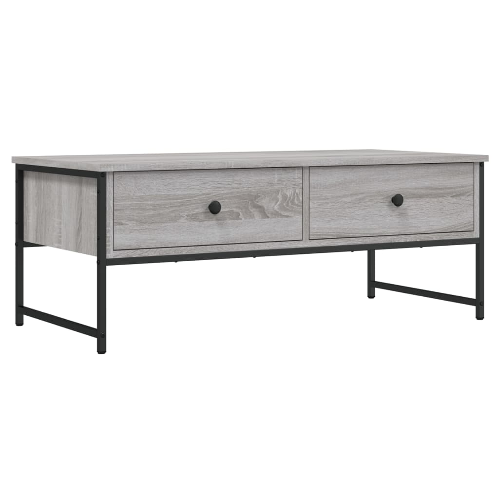 Salontafel 0X49X39,5 Cm Bewerkt Hout Eikenkleur Grijs sonoma