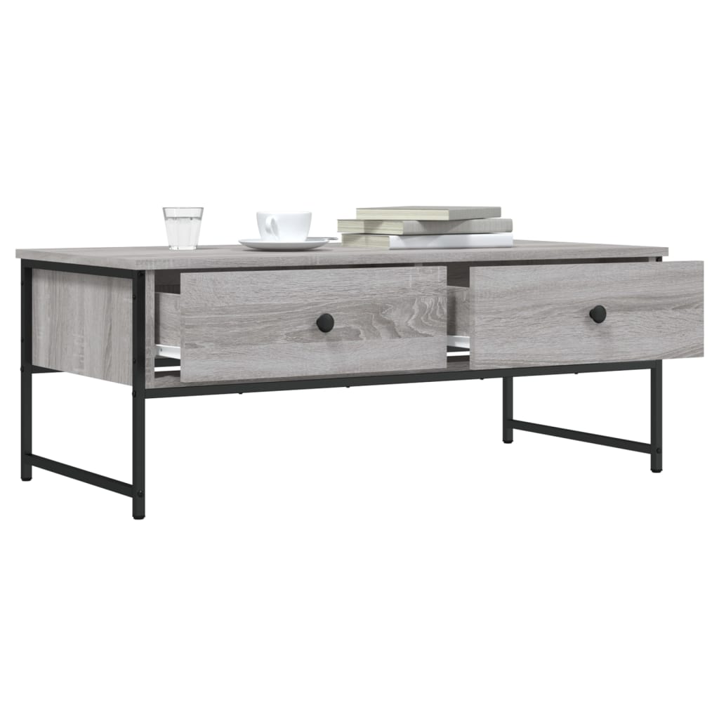 Salontafel 0X49X39,5 Cm Bewerkt Hout Eikenkleur Grijs sonoma