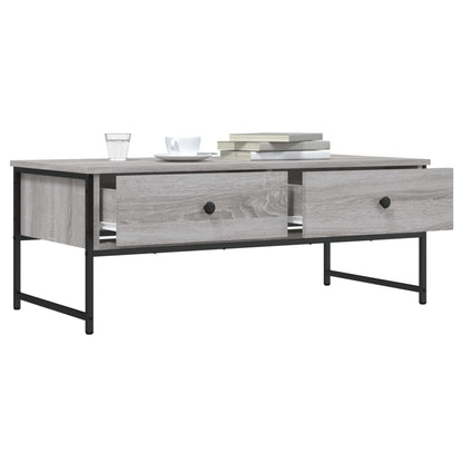 Salontafel 0X49X39,5 Cm Bewerkt Hout Eikenkleur Grijs sonoma