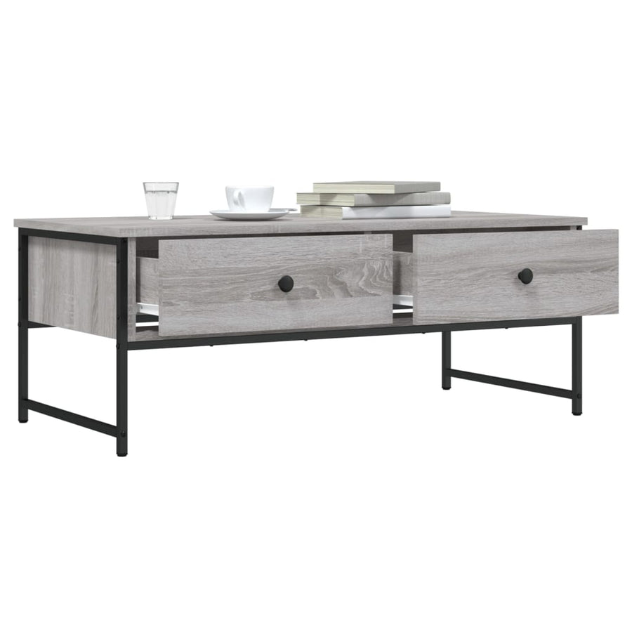 Salontafel 0X49X39,5 Cm Bewerkt Hout Eikenkleur Grijs sonoma