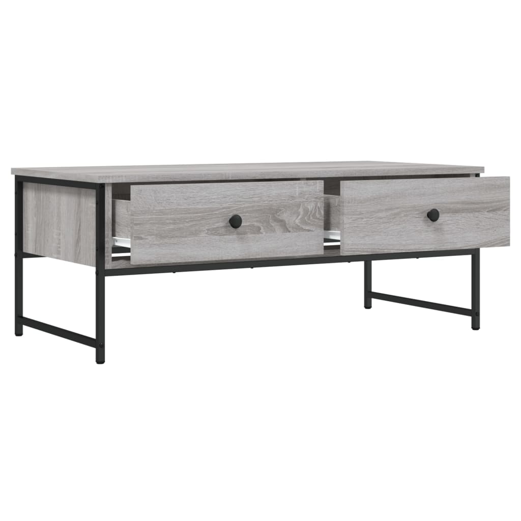 Salontafel 0X49X39,5 Cm Bewerkt Hout Eikenkleur Grijs sonoma