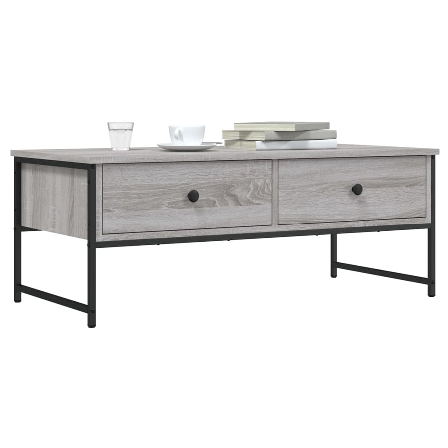 Salontafel 0X49X39,5 Cm Bewerkt Hout Eikenkleur Grijs sonoma