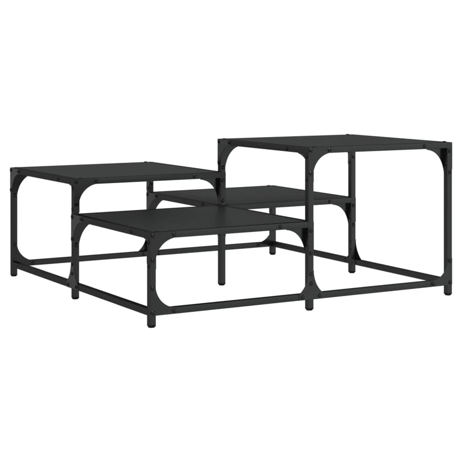 Salontafel 87,5X87,5X40 Cm Bewerkt Hout 87.5 x 87.5 x 40 cm Zwart