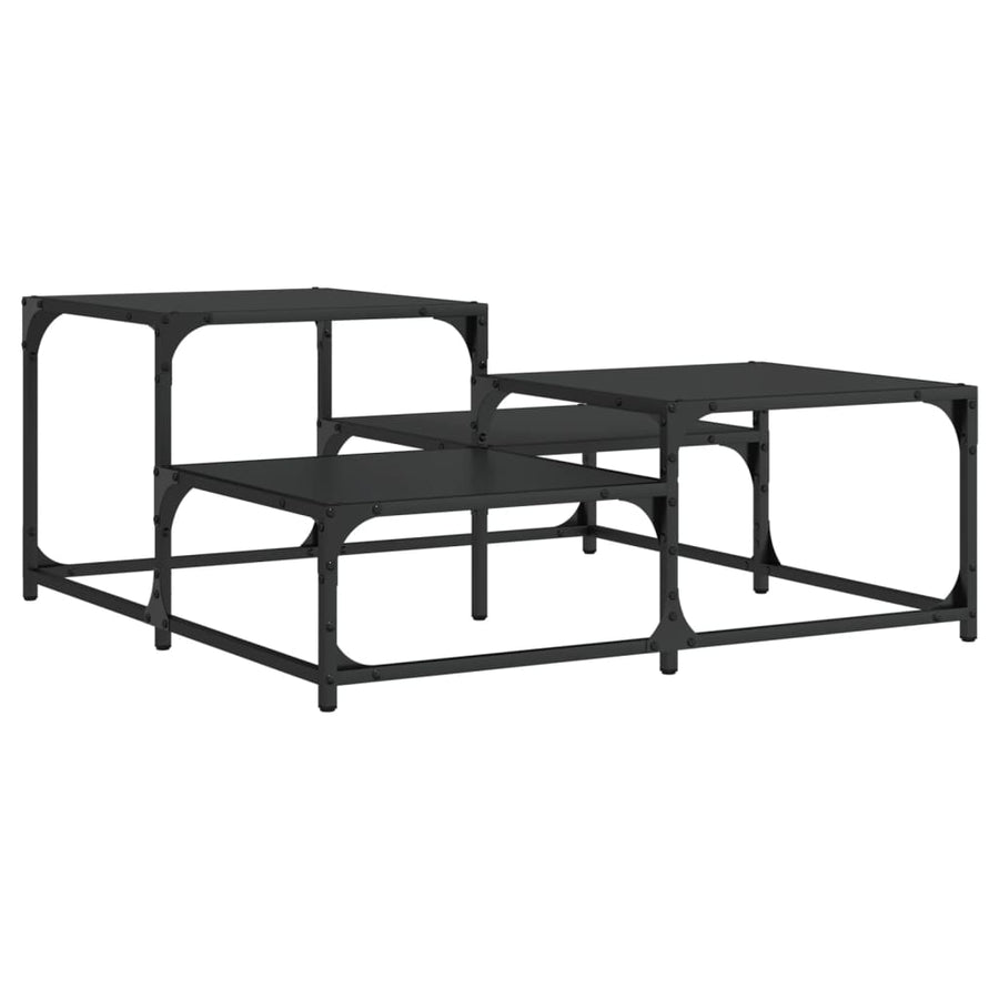 Salontafel 87,5X87,5X40 Cm Bewerkt Hout 87.5 x 87.5 x 40 cm Zwart
