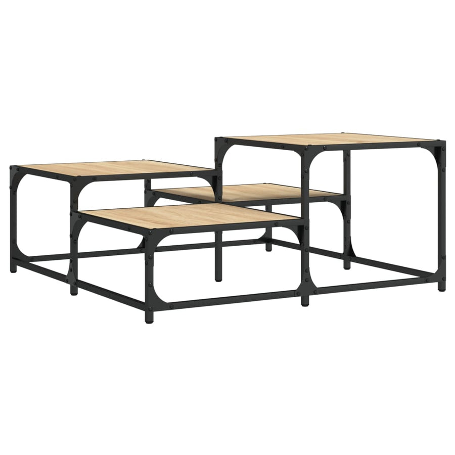 Salontafel 87,5X87,5X40 Cm Bewerkt Hout Kleurig 87.5 x 87.5 x 40 cm Sonoma eiken