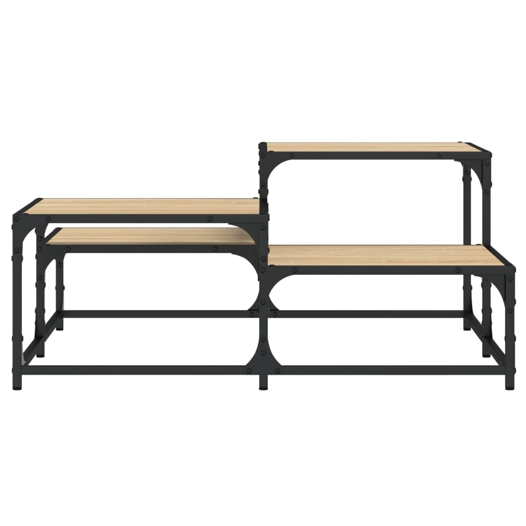 Salontafel 87,5X87,5X40 Cm Bewerkt Hout Kleurig 87.5 x 87.5 x 40 cm Sonoma eiken