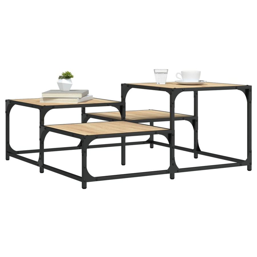 Salontafel 87,5X87,5X40 Cm Bewerkt Hout Kleurig 87.5 x 87.5 x 40 cm Sonoma eiken